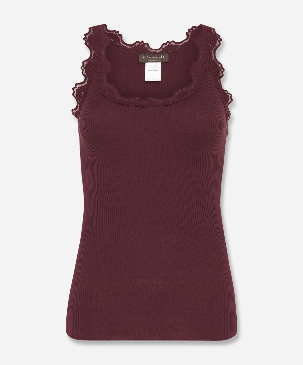 Babette Silk Sleeveless U-Neck Lace Top