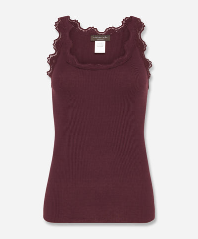 Babette Silk Sleeveless U-Neck Lace Top