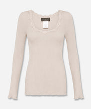 Load image into Gallery viewer, Babette Silk Long Sleeve U-Neck Lace T-Shirt