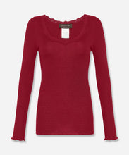 Load image into Gallery viewer, Babette Silk Long Sleeve U-Neck Lace T-Shirt