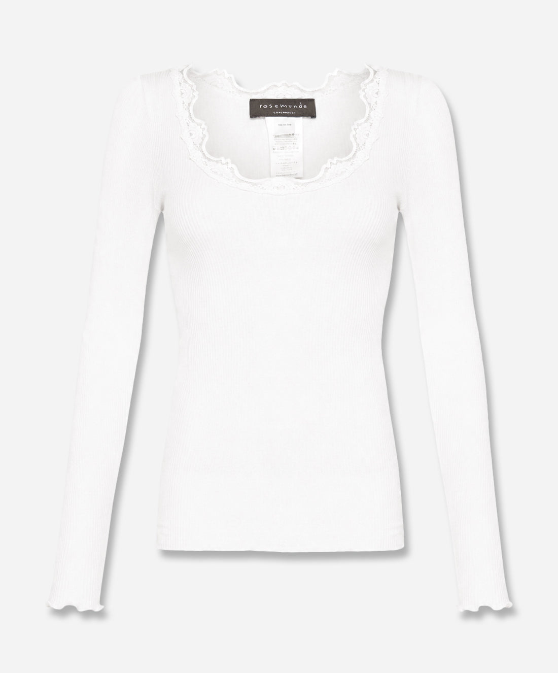 Babette Silk Long Sleeve U-Neck Lace T-Shirt