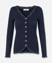 Load image into Gallery viewer, Babette Silk Long Sleeve V-Neck Lace Cardigan