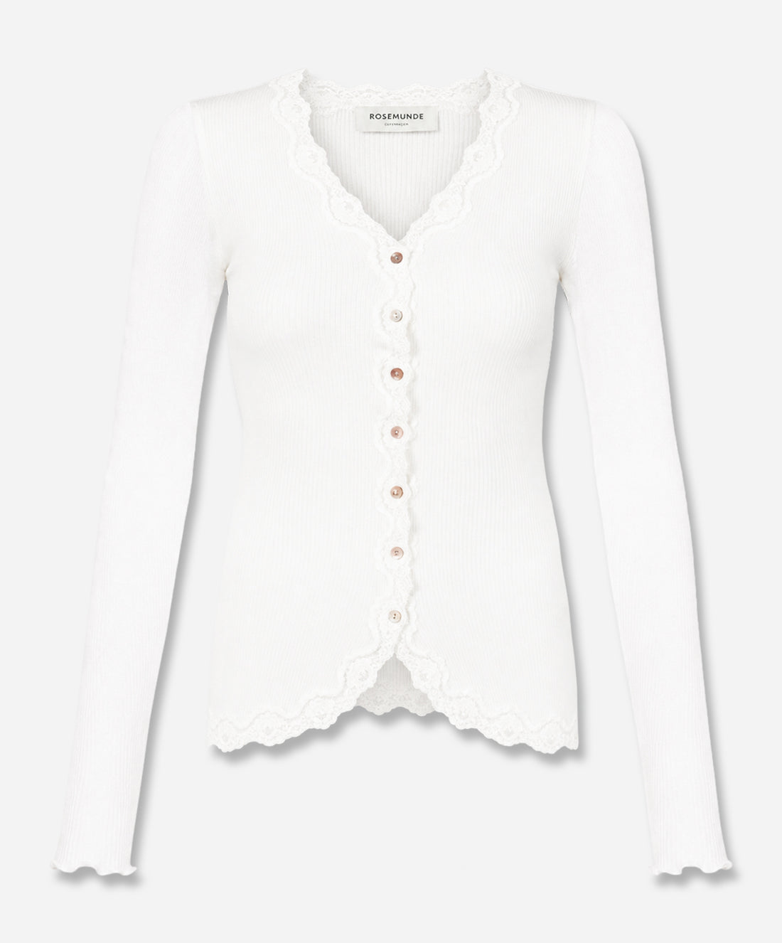 Babette Silk Long Sleeve V-Neck Lace Cardigan