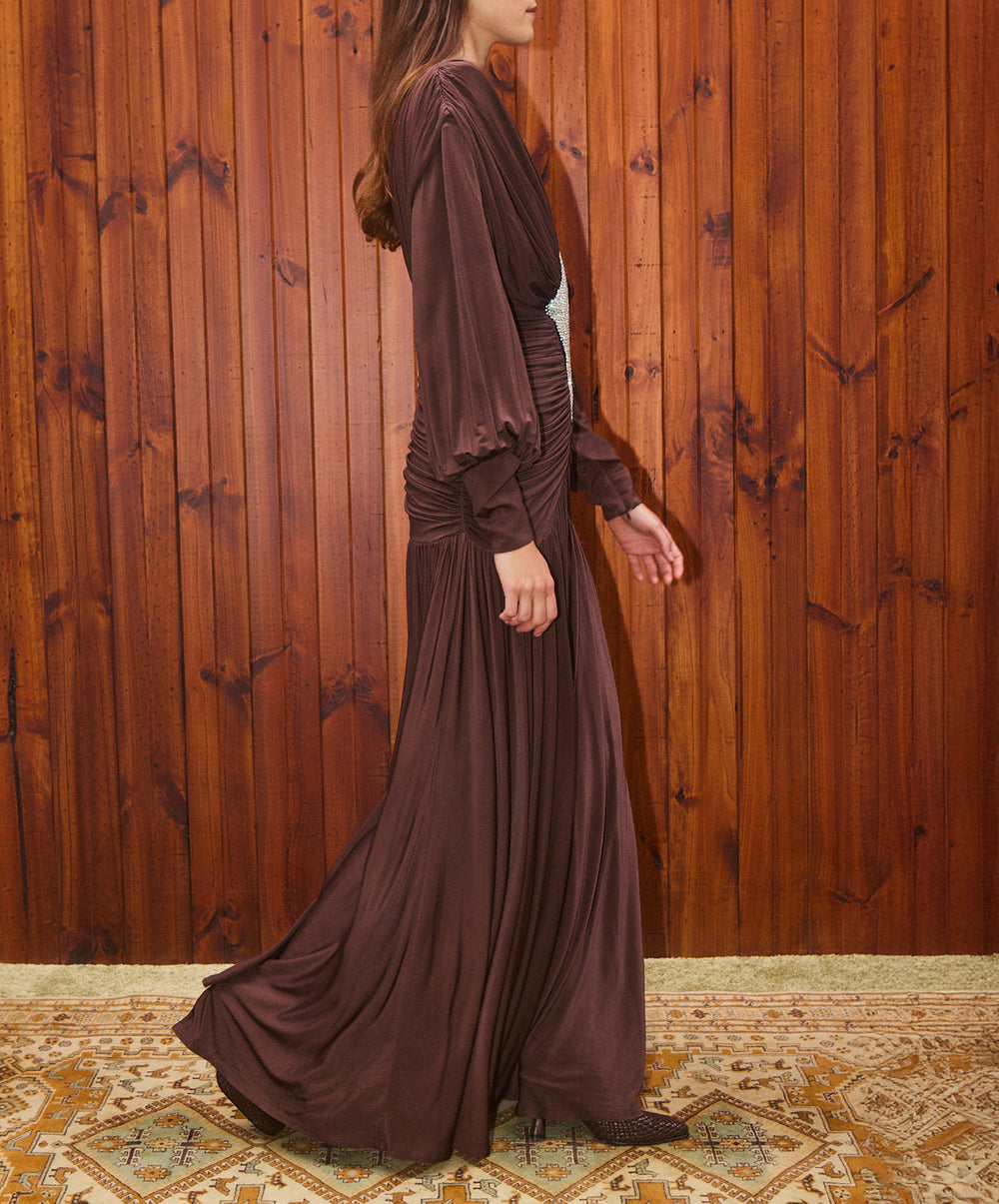 chocolate ruched midi dress Petite Chocolate Ruched Detail Midi Dress Ro&Zo