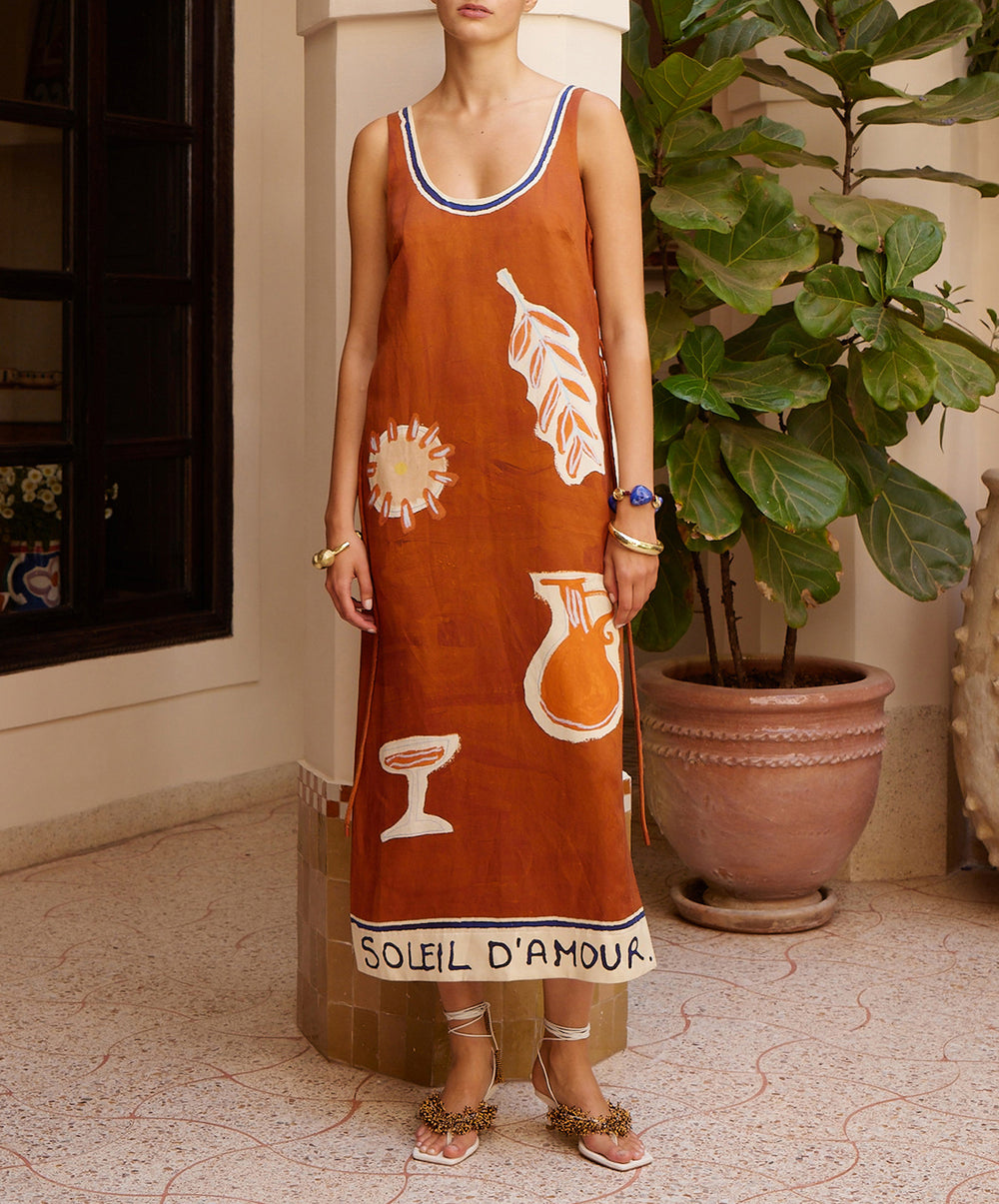 Soleil D'Amour Silk Midi Dress