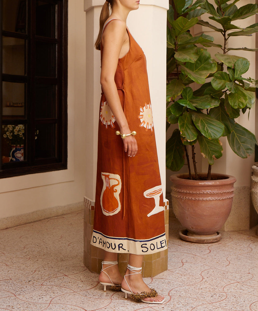 Soleil D'Amour Silk Midi Dress