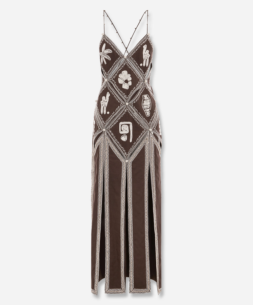 Leandra Corded Slip Midi Dress