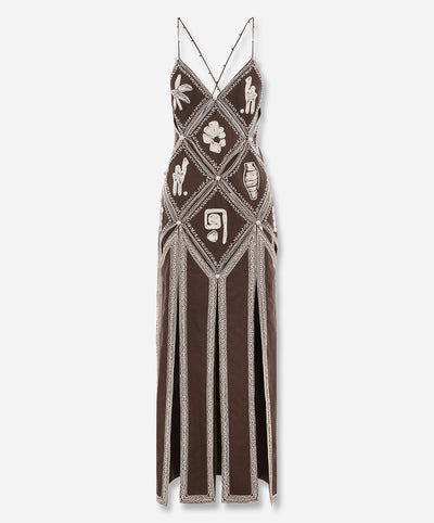 Leandra Corded Slip Midi Dress