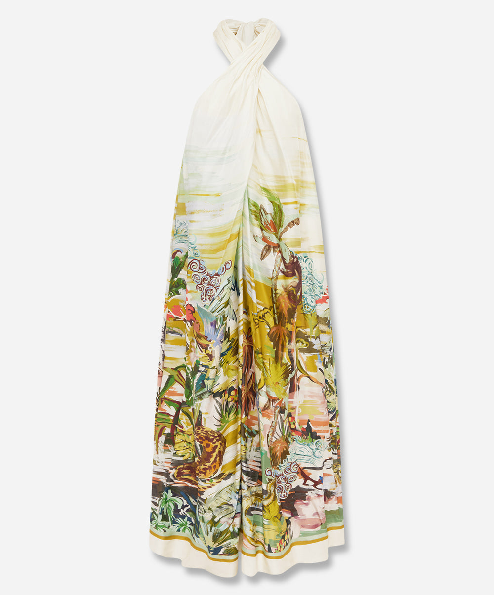 Jungle Boogie Silk Halter Dress