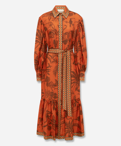Monkey Dance Silk Shirtdress