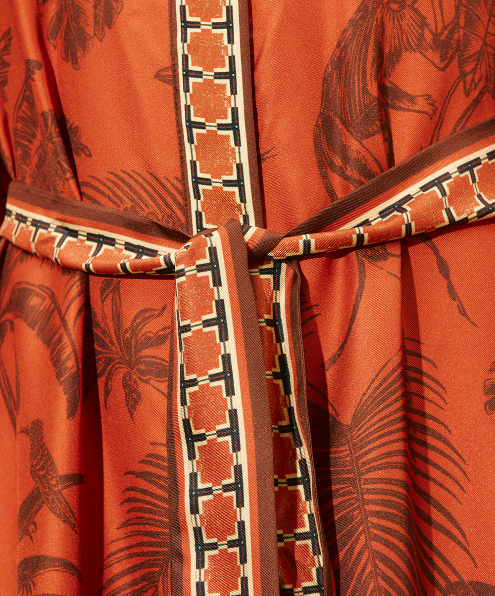 Monkey Dance Silk Shirtdress