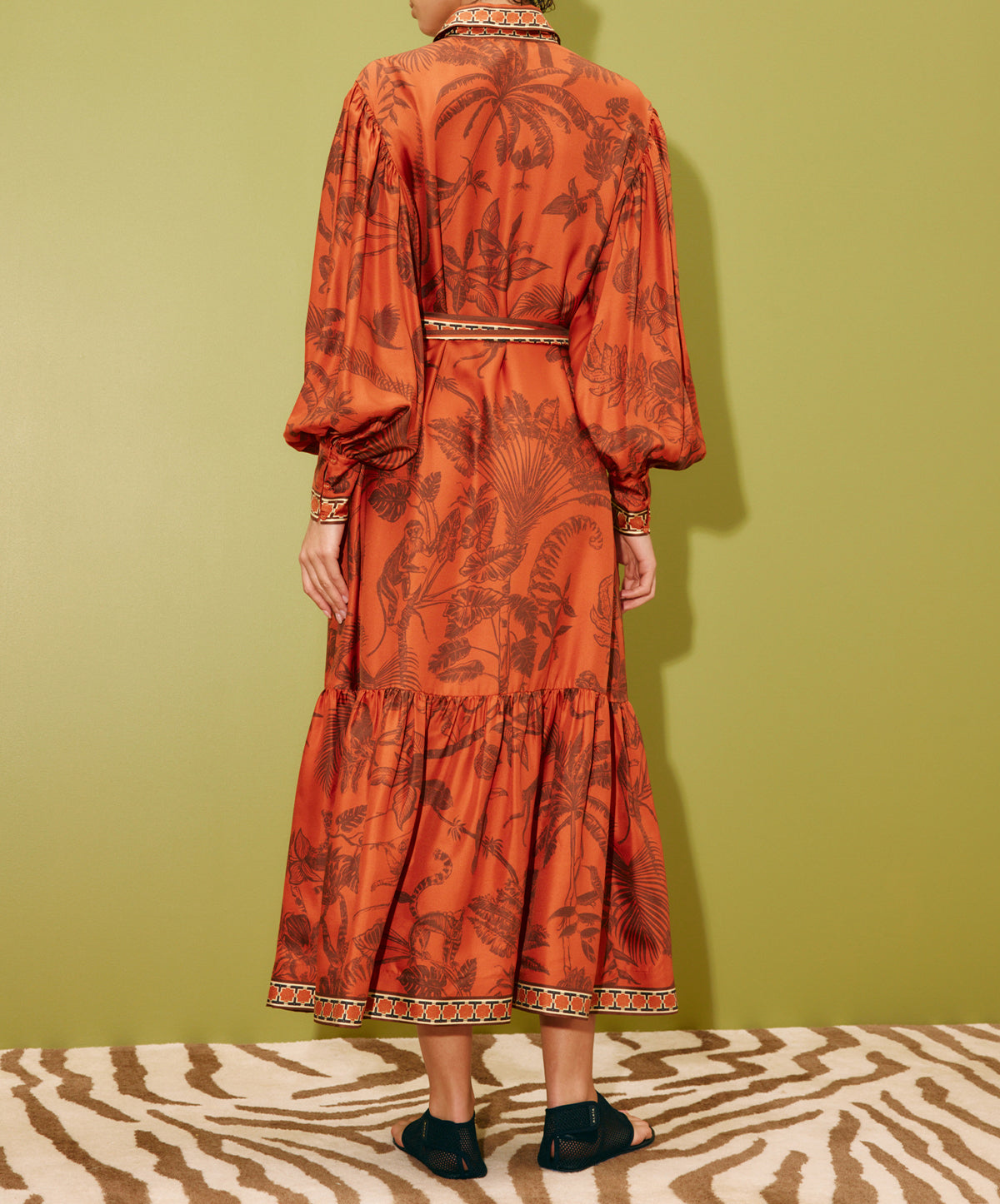 Monkey Dance Silk Shirtdress