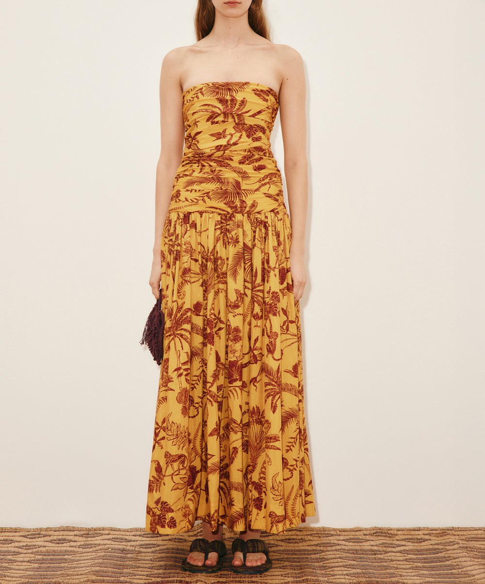 Banana Blossom Ruched Gown | The Forme Banana Blossom Ruched Gown | The Forme
