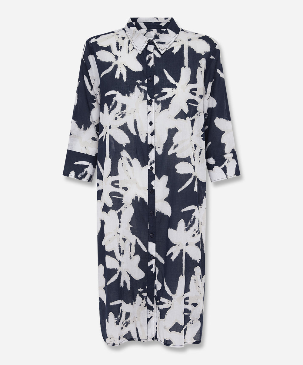 Indigo Leaf Middy Daisy Dress