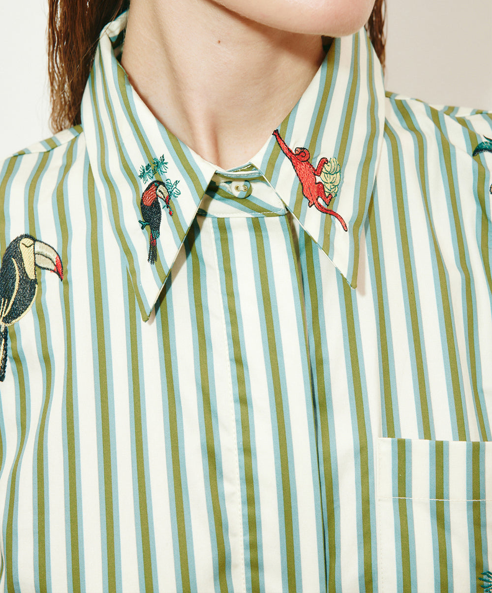 Bisou Embroidered Shirtdress