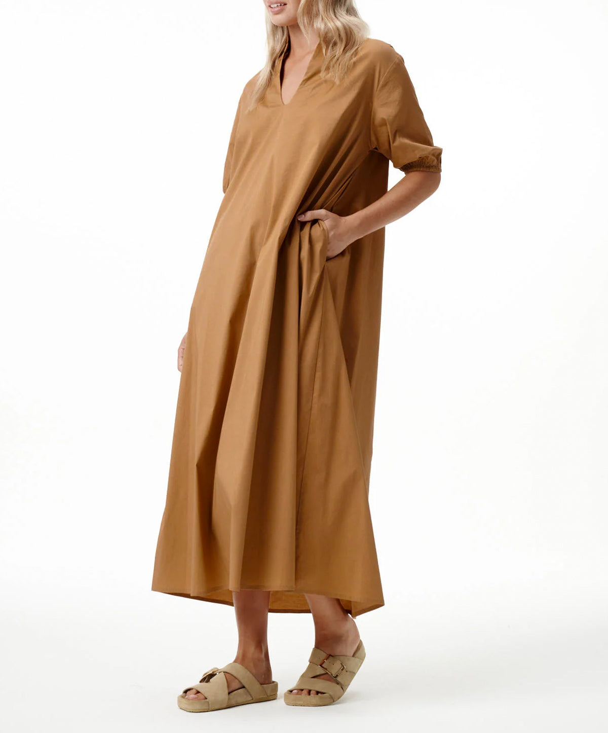 Plain Cotton Luxe Long Grace Dress