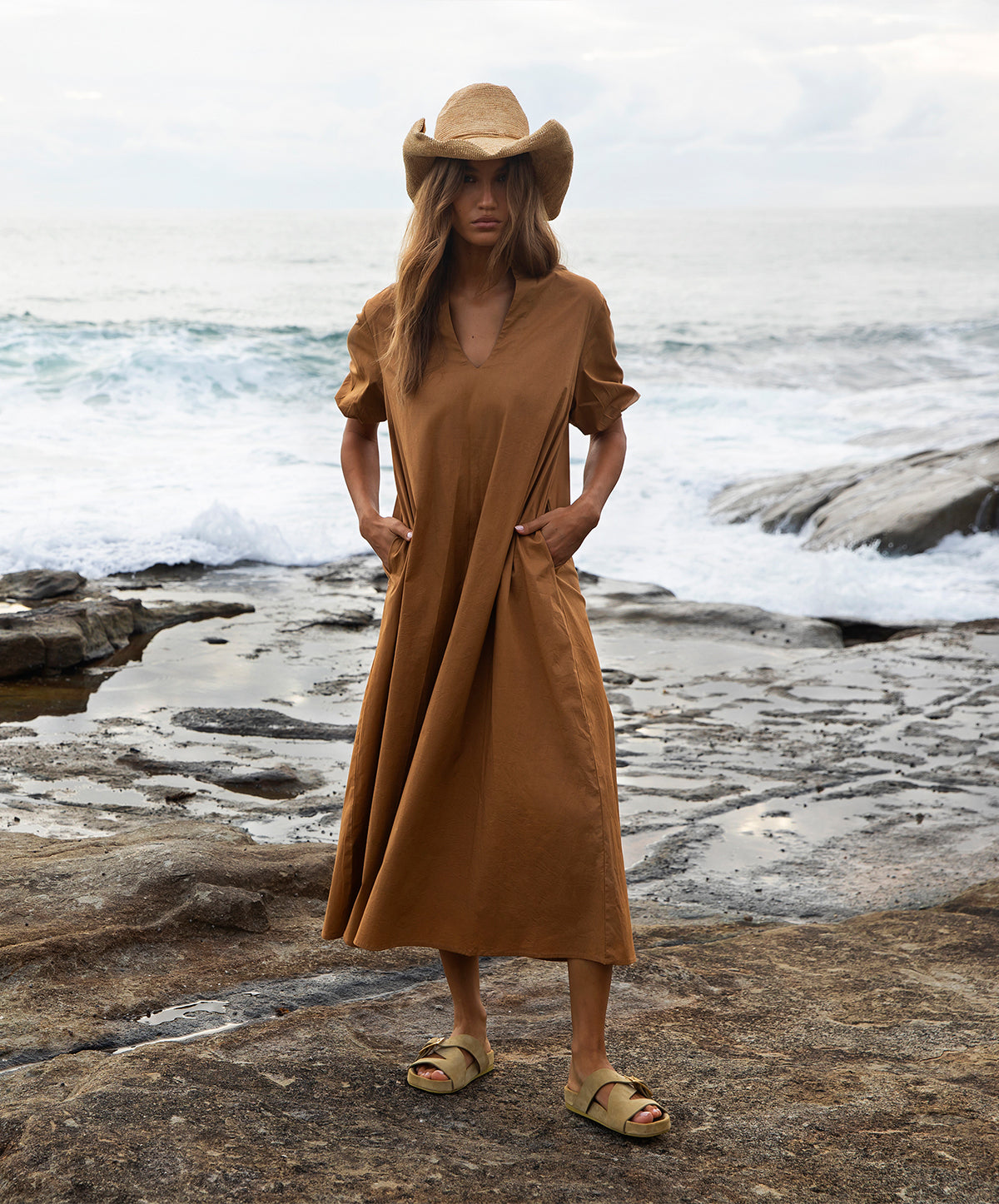 Plain Cotton Luxe Long Grace Dress