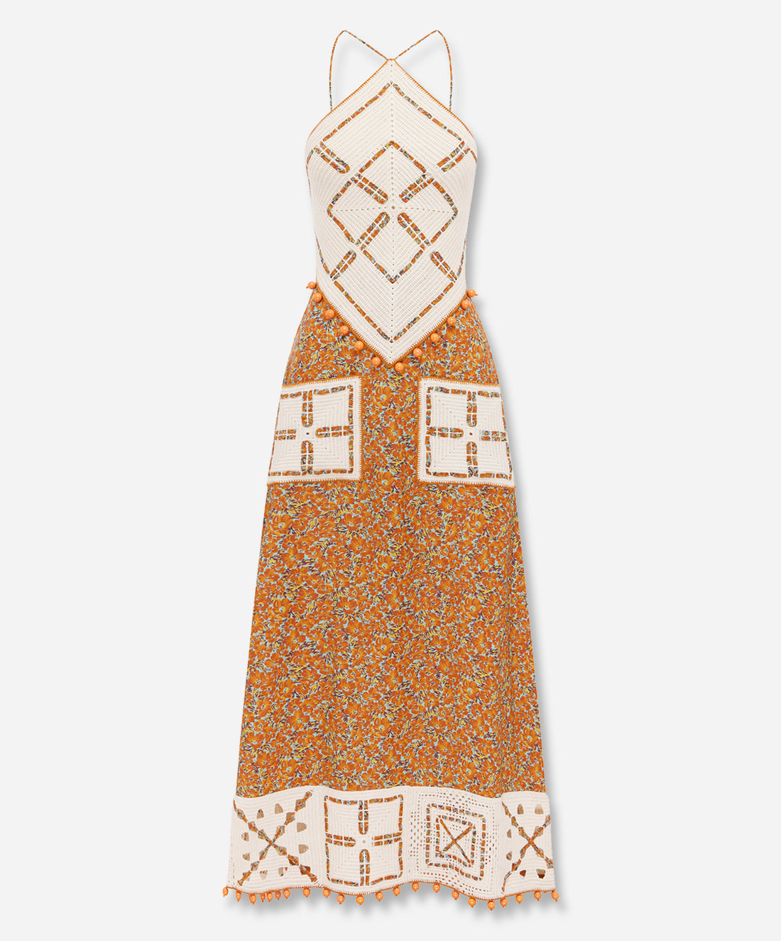 Marva Crochet Halter Midi Dress