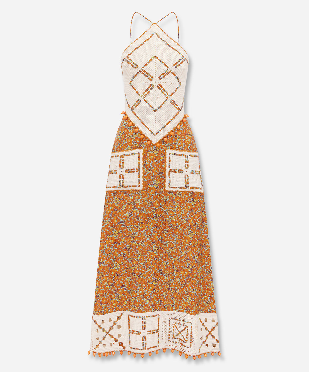 Marva Crochet Halter Midi Dress