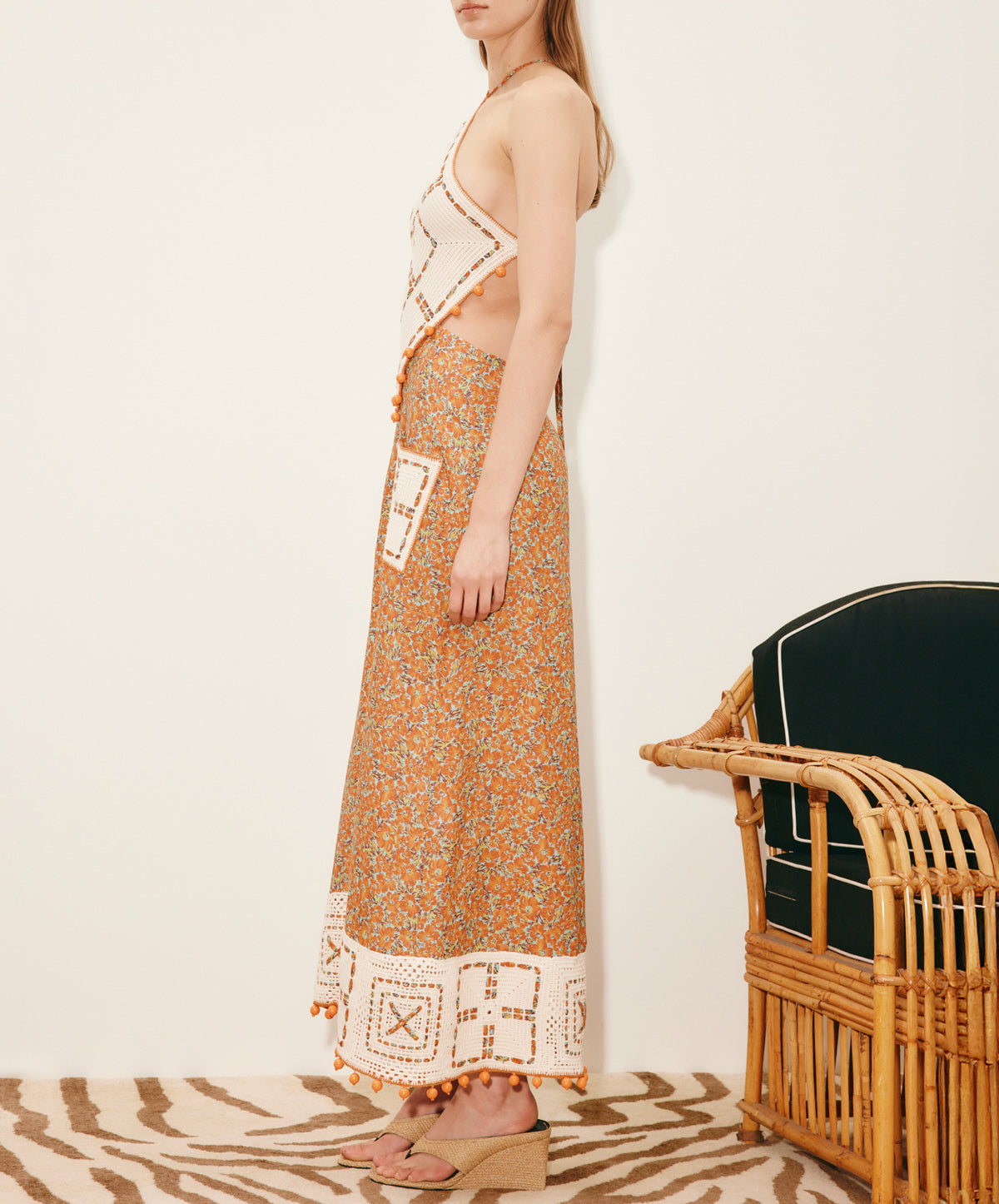 Marva Crochet Halter Midi Dress