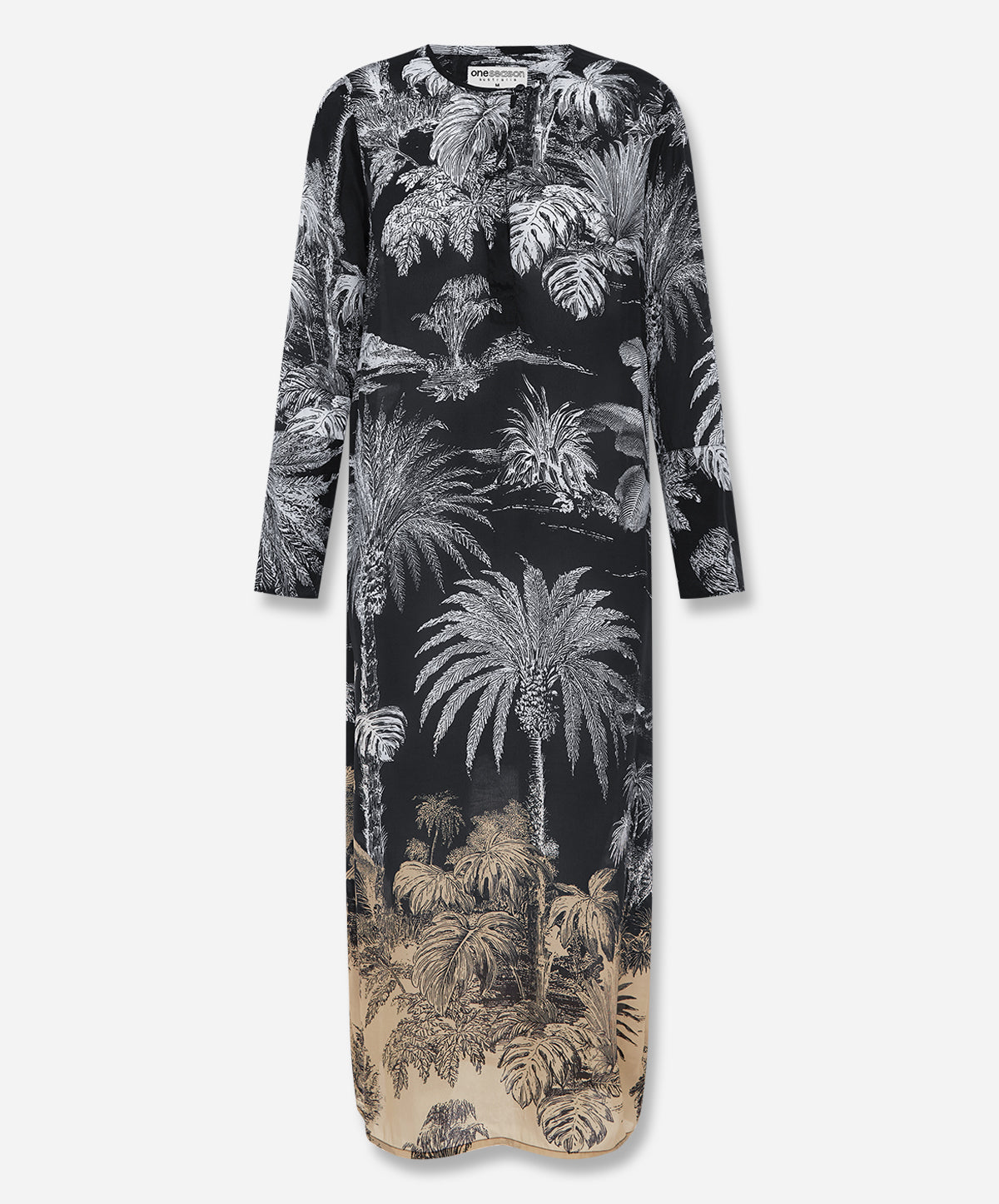 Midnight Palm Long Genie Dress