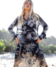 Load image into Gallery viewer, Midnight Palm Long Genie Dress
