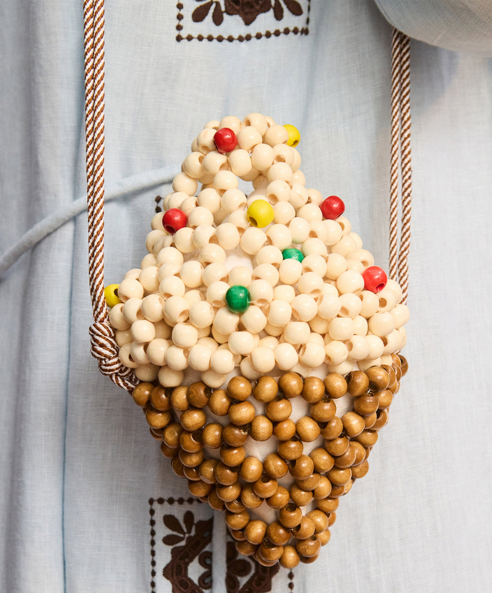 Wood Bead Gelato Mini Bag