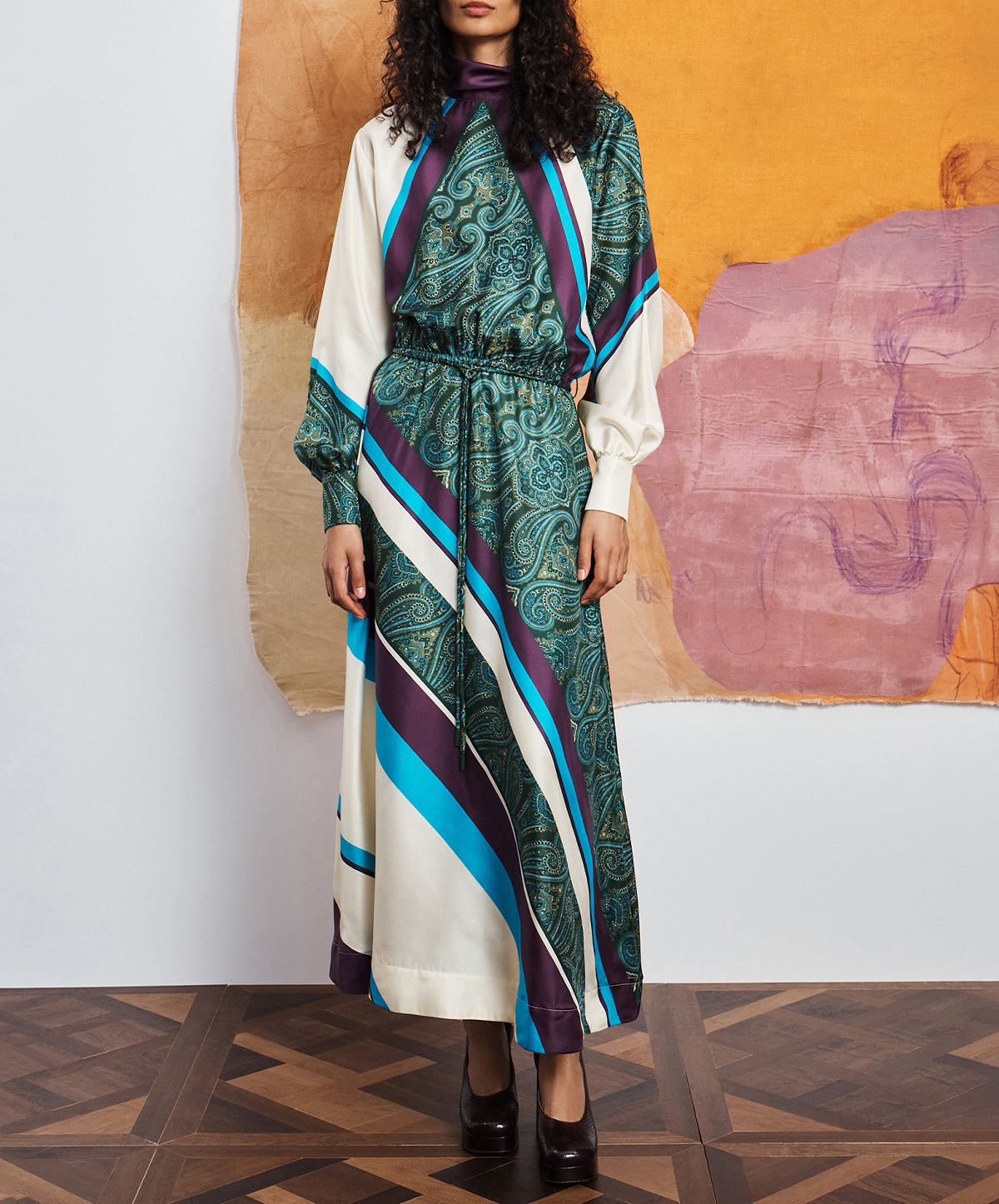 Joni Silk Midi Dress