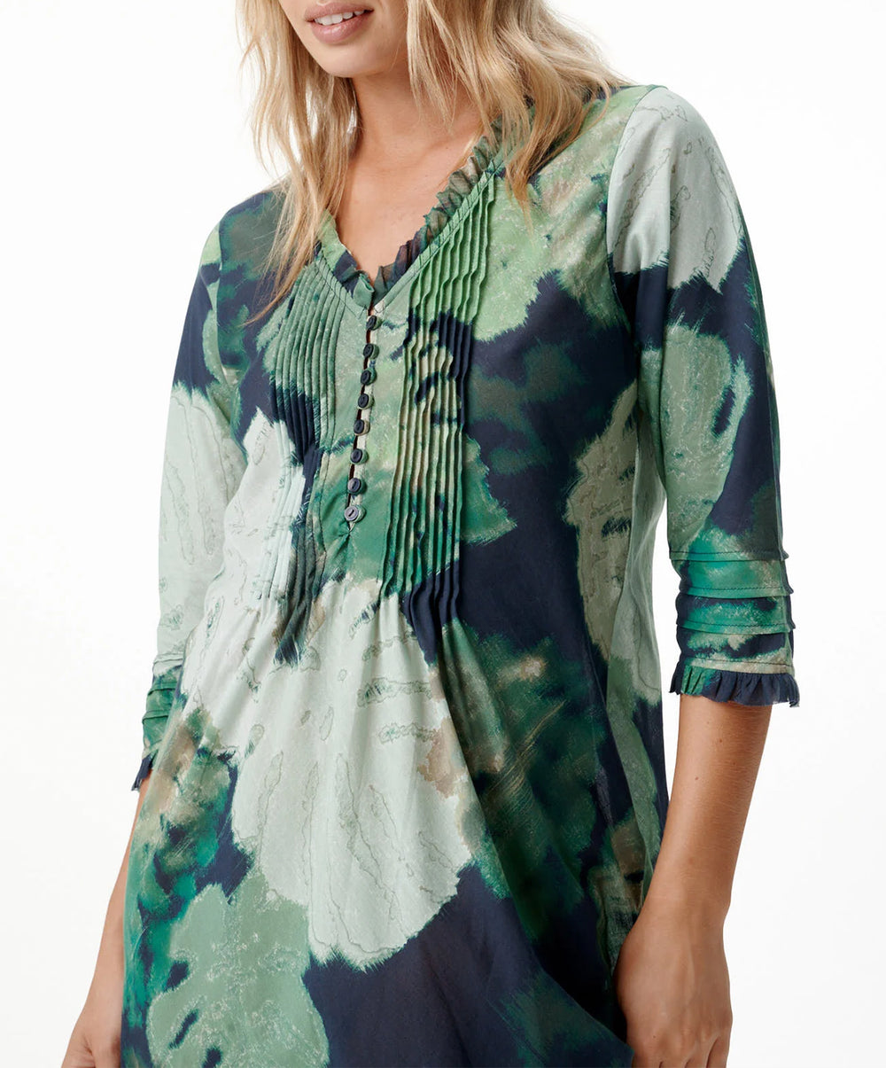 Monstera Night Long Poppy Dress