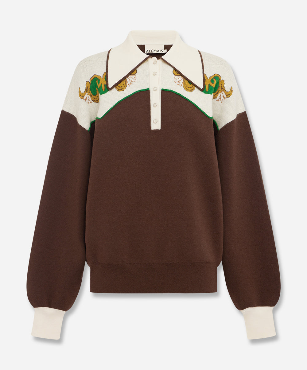 Lasso Knit Polo Chocolate
