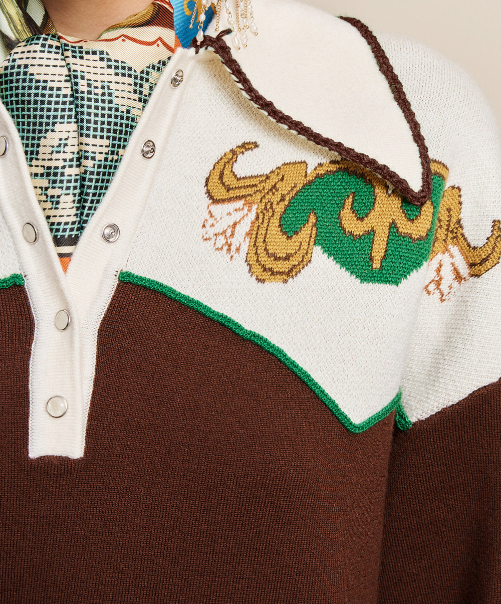 Lasso Knit Polo Chocolate