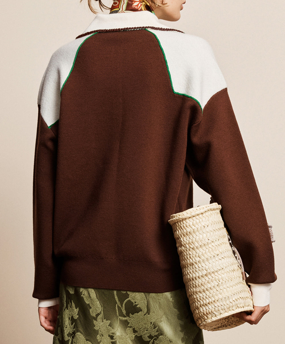 Lasso Knit Polo Chocolate