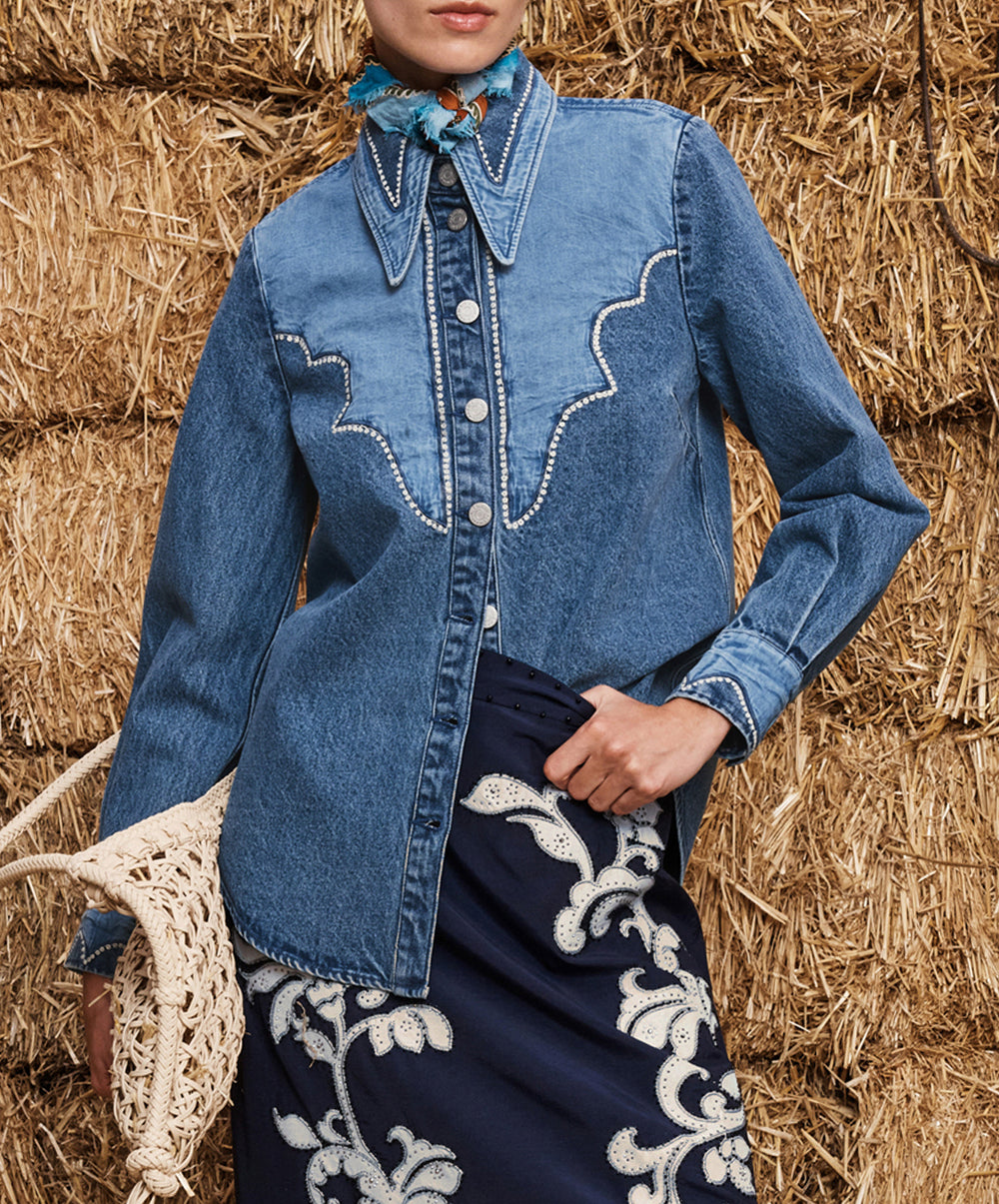 Jesse Denim Applique Shirt