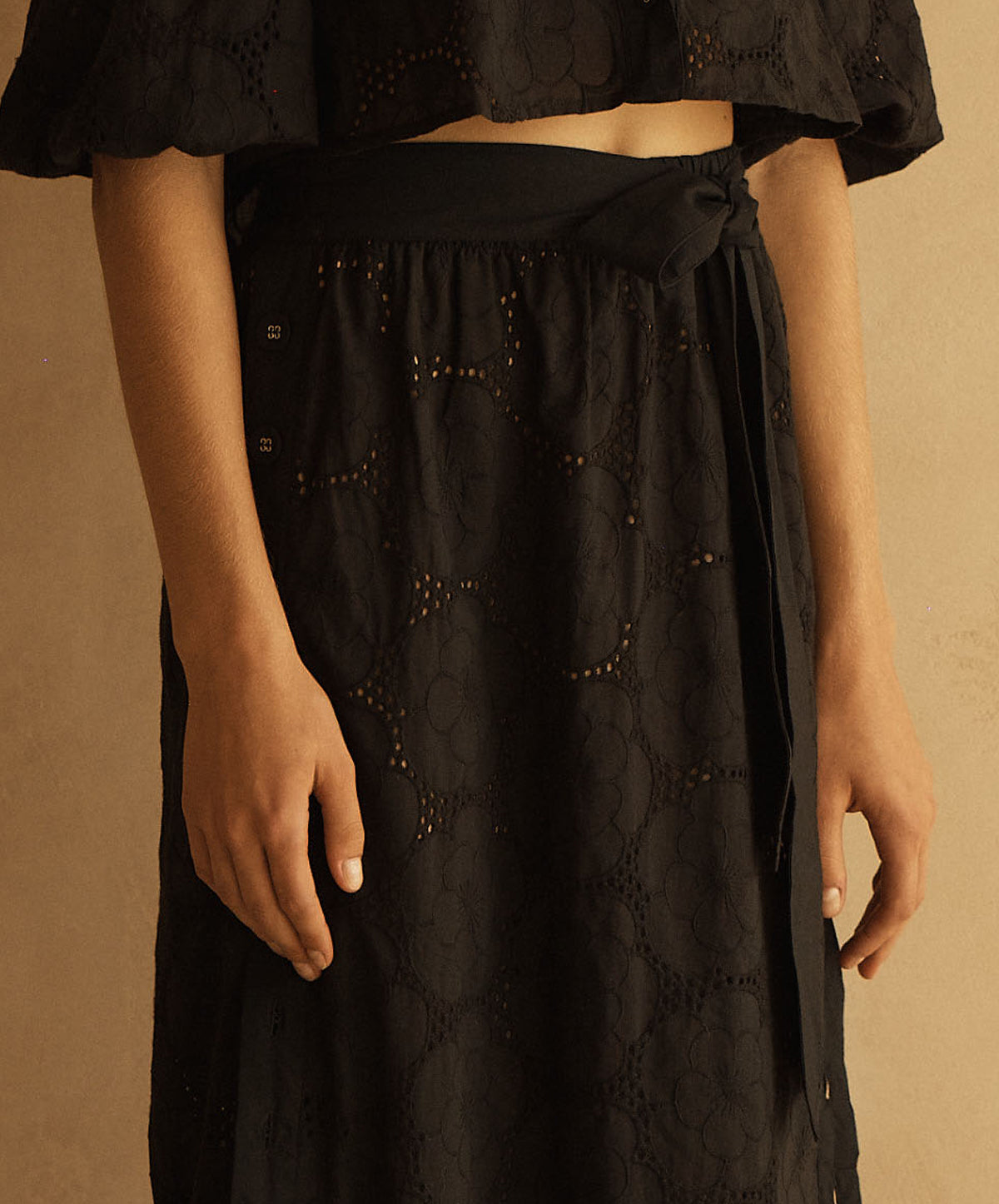 RICAMO Side Button Skirt