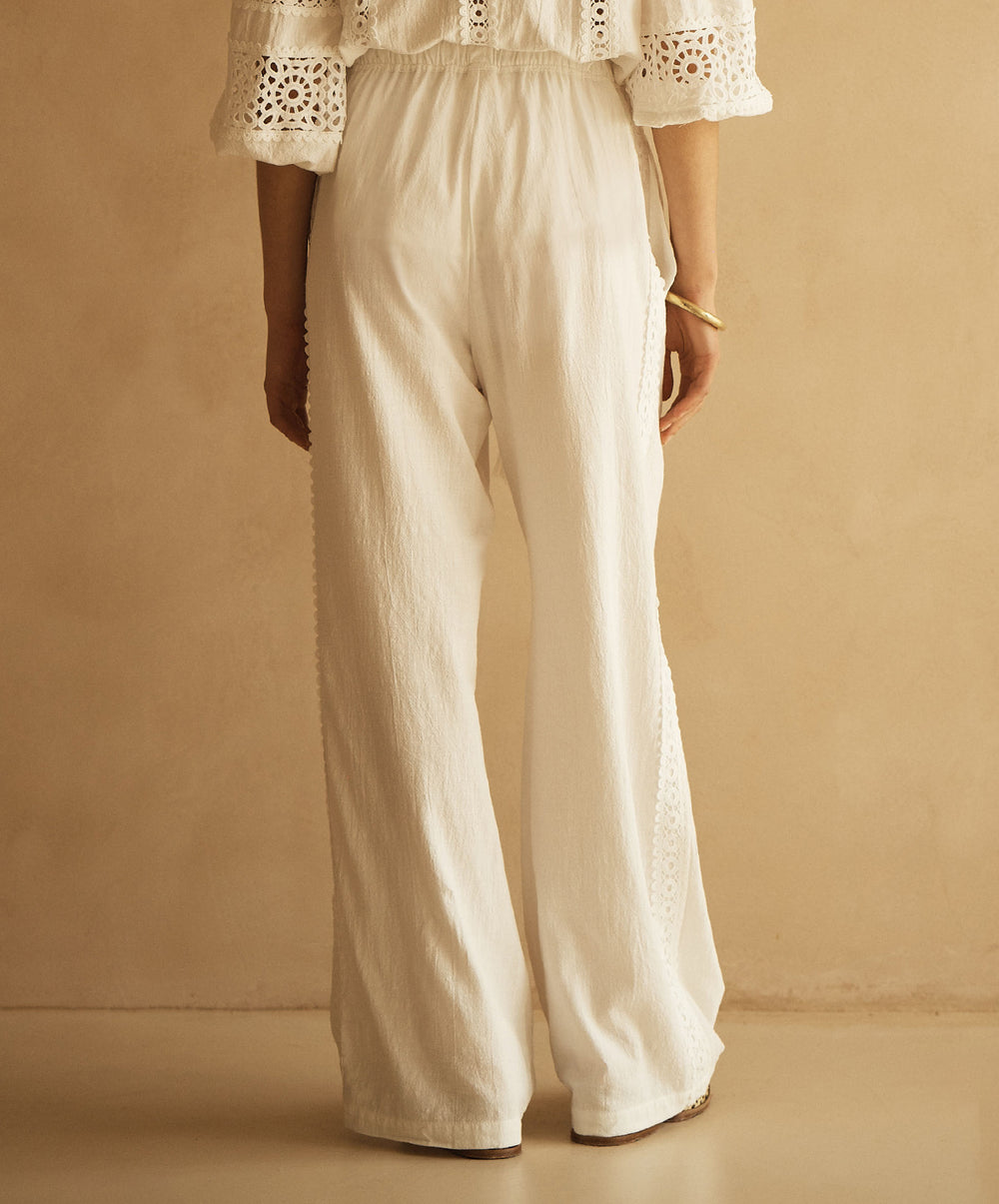 BIANCA Lace Trim Straight Leg Pant