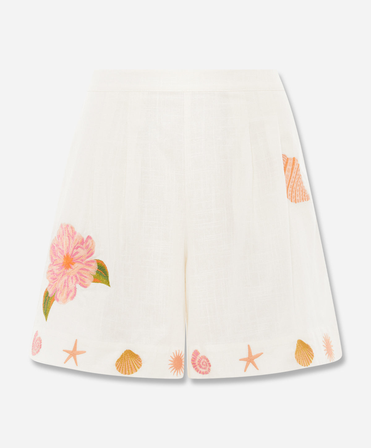 ALCIO EMBROIDERED Pleated Mid Length Short