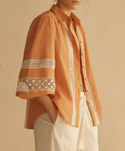 Load image into Gallery viewer, TANGELO Lace Trim Billow Sleeve Blouse
