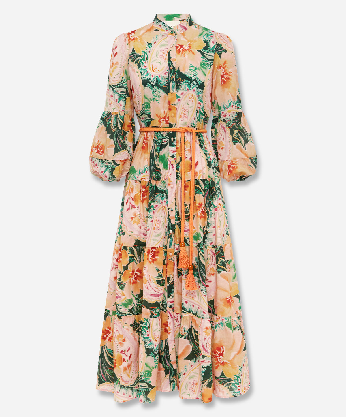 IBISCO Button Through Tiered Maxi Dress
