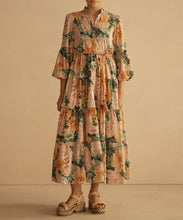 Load image into Gallery viewer, IBISCO Button Through Tiered Maxi Dress