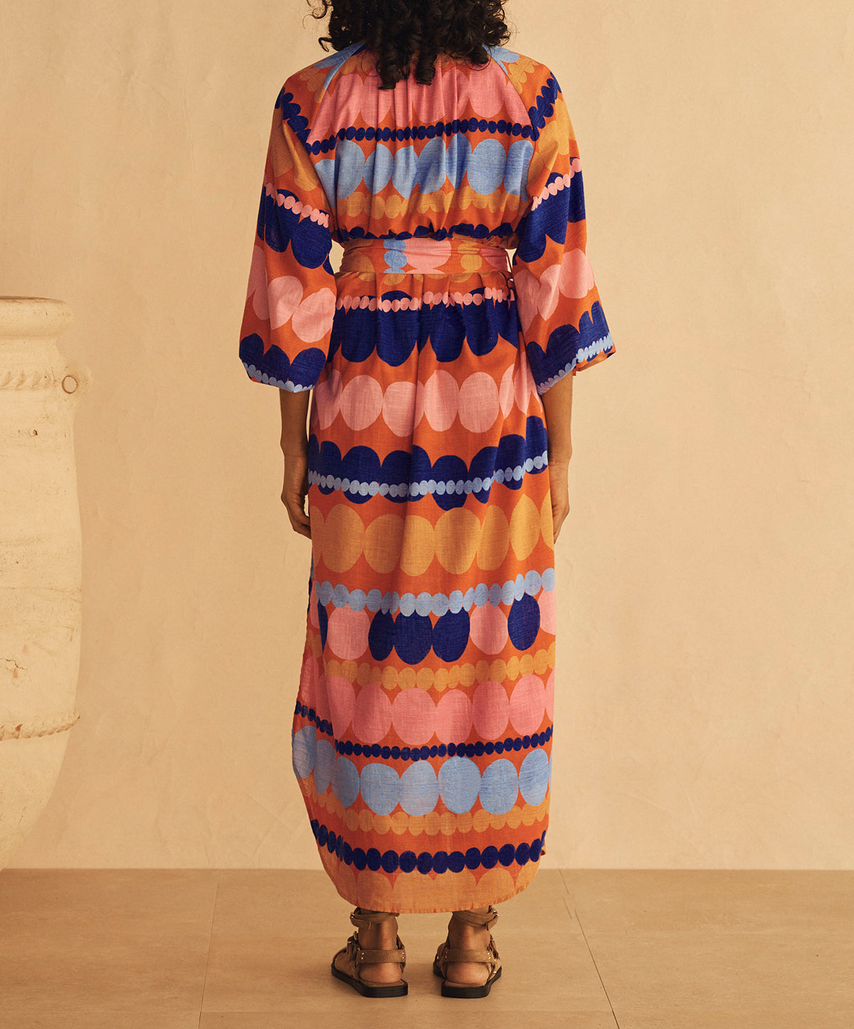 TROVAMI Belted Billow Sleeve Dress