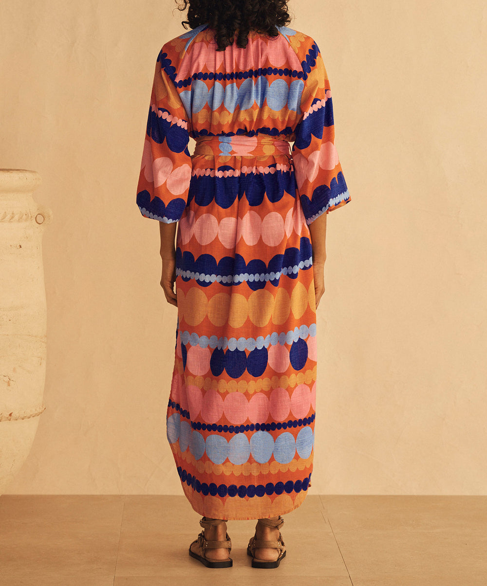 TROVAMI Belted Billow Sleeve Dress