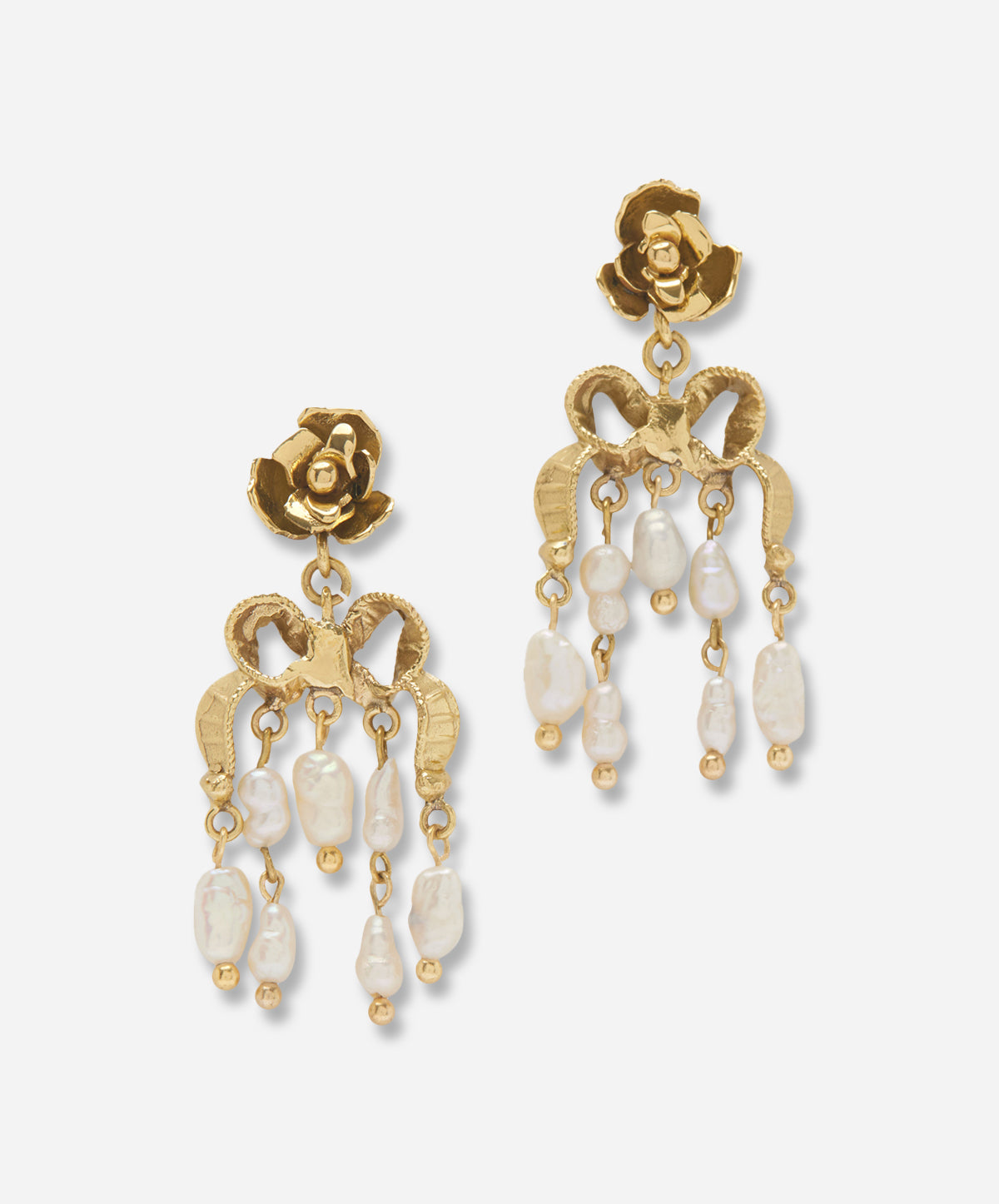 Django Rose And Pearl Drop Earrings