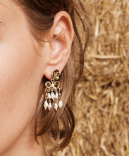 Load image into Gallery viewer, Django Rose And Pearl Drop Earrings