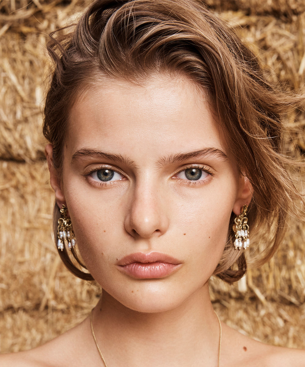 Django Rose And Pearl Drop Earrings
