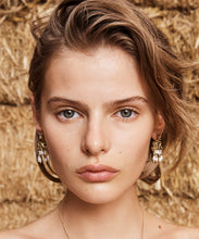 Load image into Gallery viewer, Django Rose And Pearl Drop Earrings