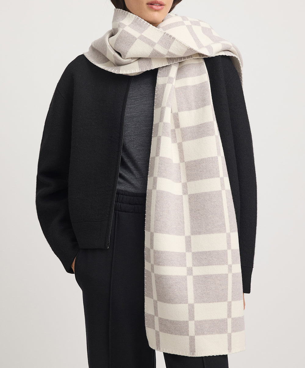 Abstract Check Scarf