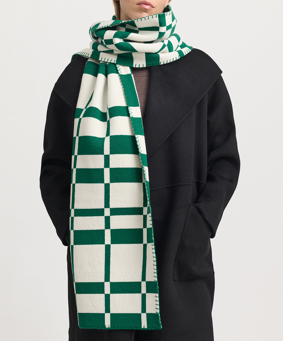 Abstract Check Scarf