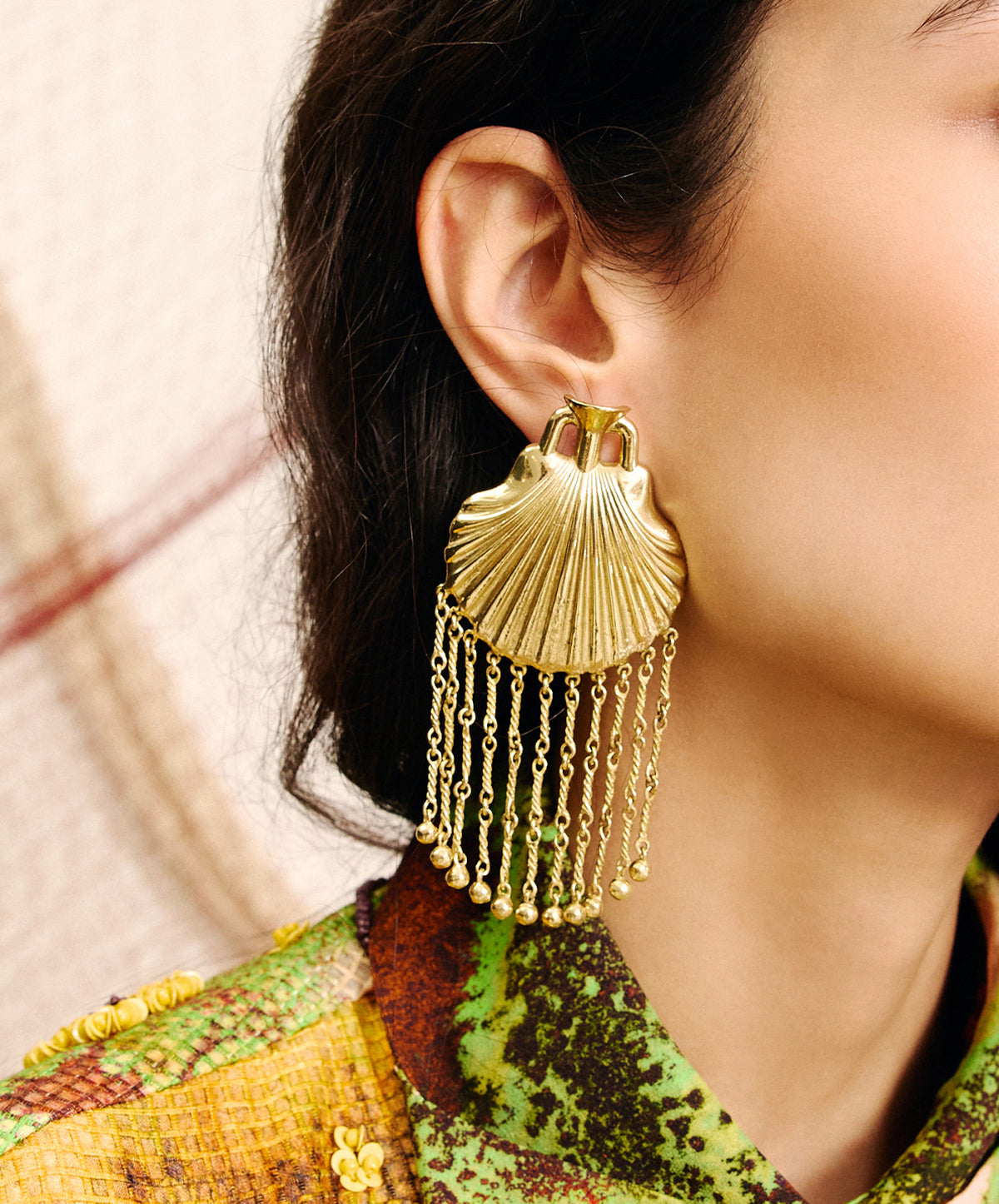 Ona Shell Chain Drop Earrings