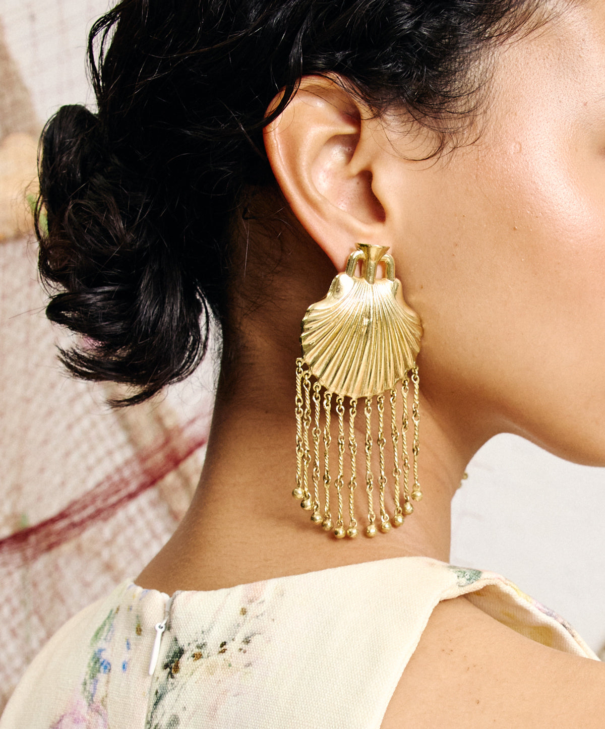 Ona Shell Chain Drop Earrings