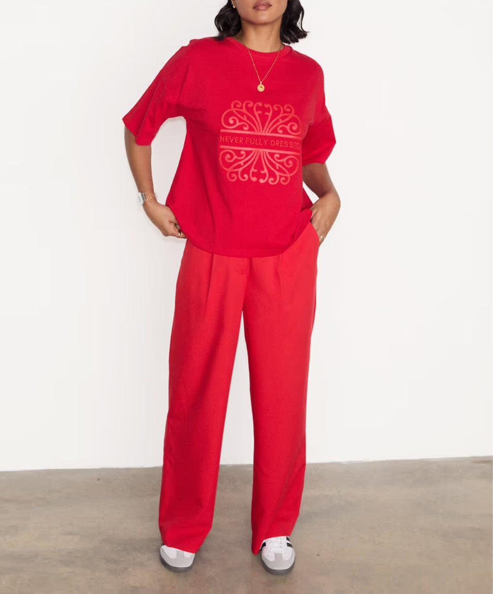 Red Sundazed Romance Arden Trousers